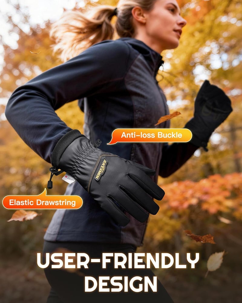 AXEVMEN Winter Gloves Waterproof Ski Snow Warm Gloves for Women Men, Windproof Cold Weather Warm Thermal for Driving Cycling - Image 5